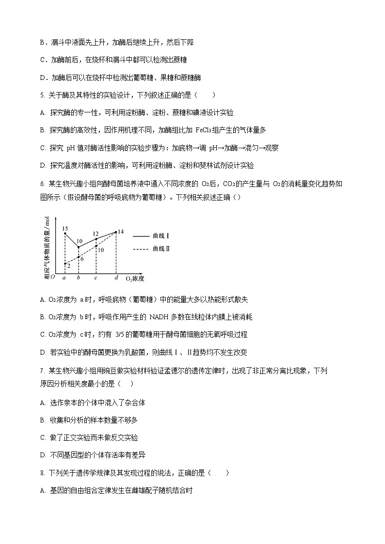 2023届江苏省南京师范大学苏州实验学校高三上学期10月月考生物试卷含答案第2页