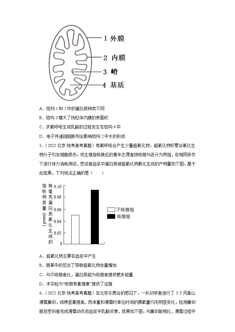 五年2018-2022高考生物真题按知识点分类汇编20-细胞呼吸-有氧呼吸过程（含解析）第2页