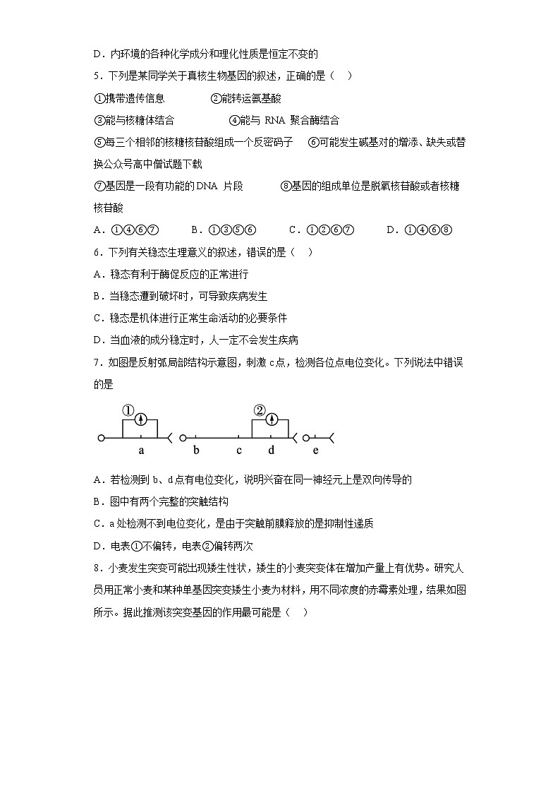 2023青岛二中高二上学期1月期末生物试题含答案第2页
