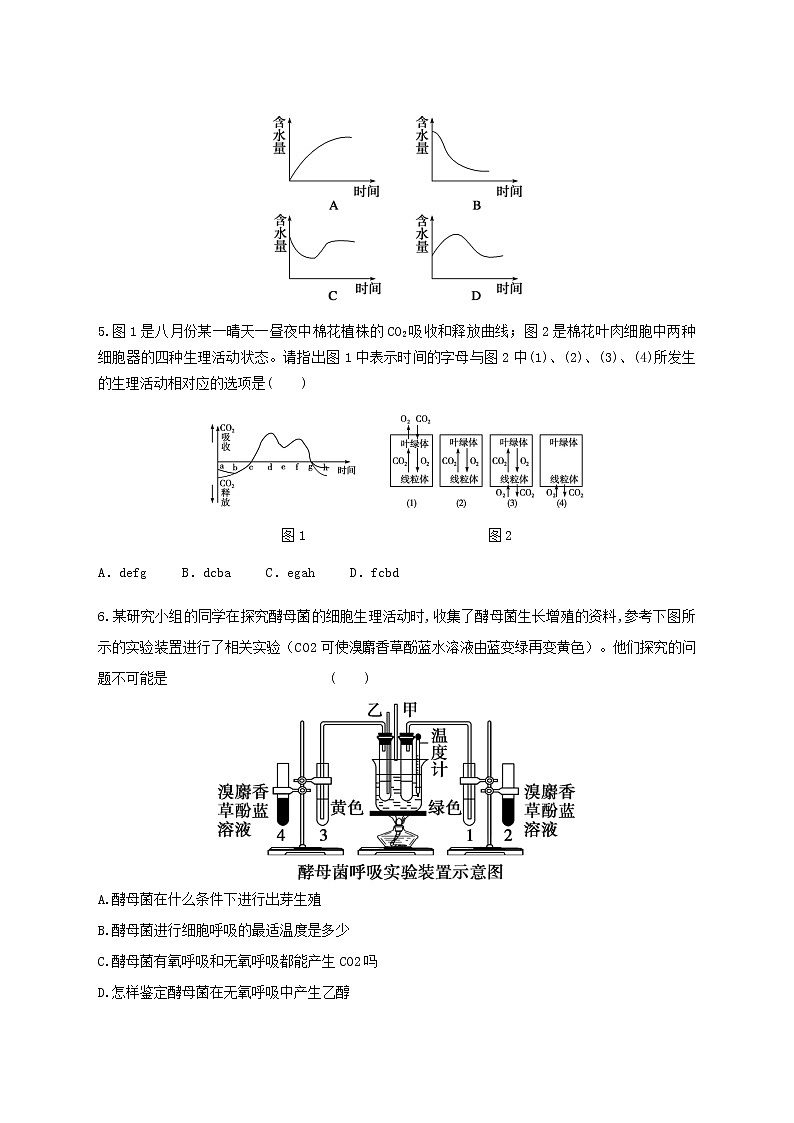 高中生物二轮复习专题练习21：细胞的代谢02