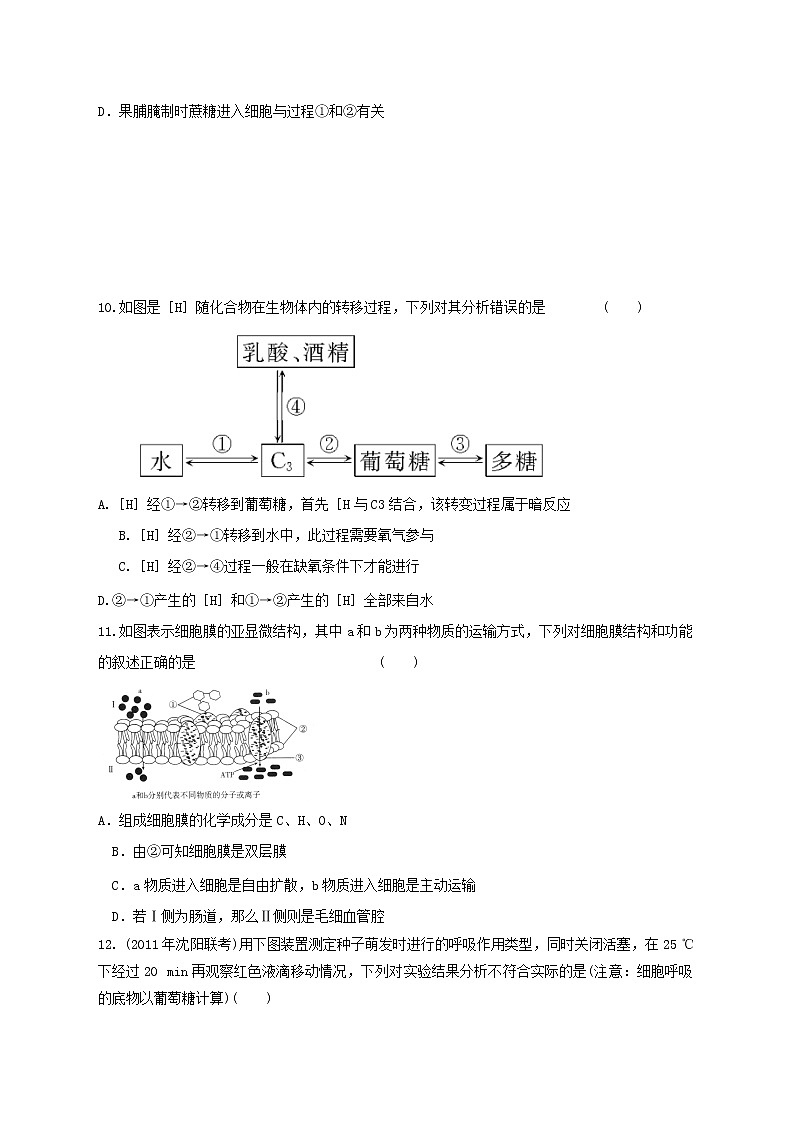 高中生物二轮复习专题练习5：细胞的代谢第3页