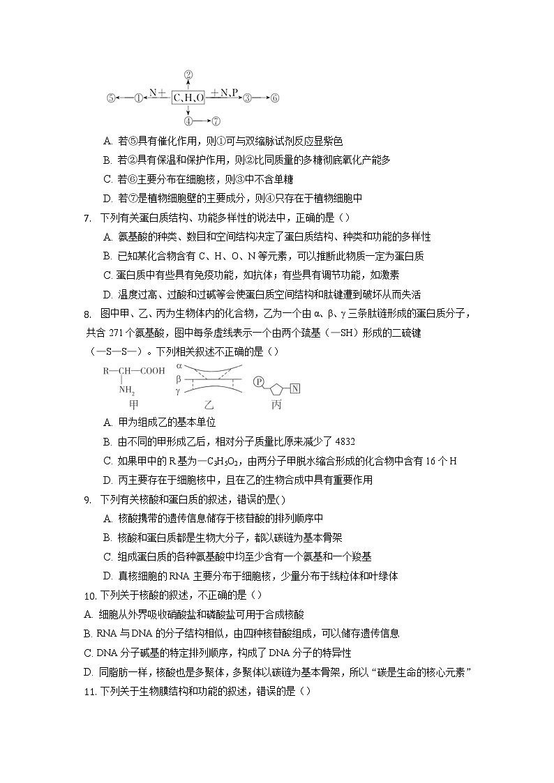 2022-2023学年安徽省滁州市定远县育才学校高一上学期12月月考生物学试题（Word版含解析）02