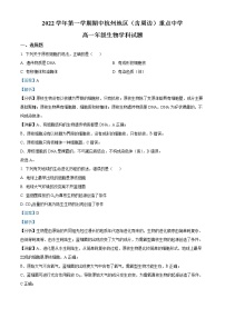 2022-2023学年浙江省杭州地区（含周边）重点中学高一上学期期中生物试题（解析版）
