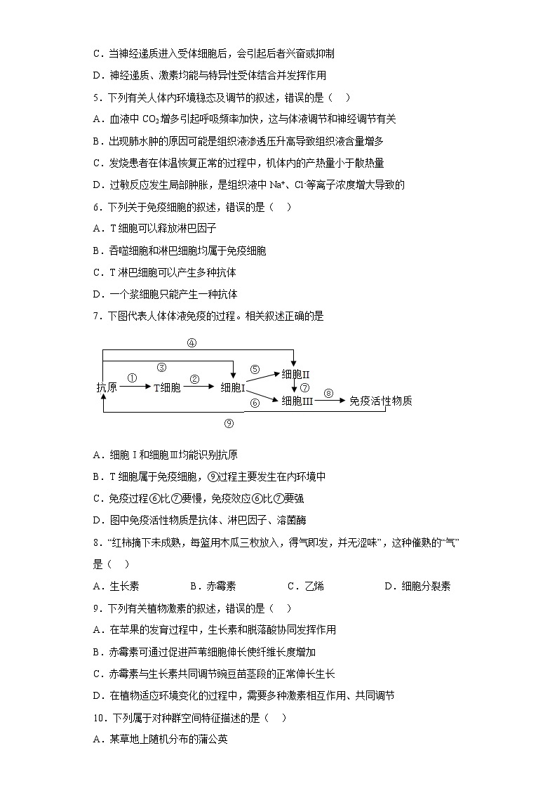 福建省福州第一中学2022-2023学年高二生物上学期12月月考试题（Word版附答案）02