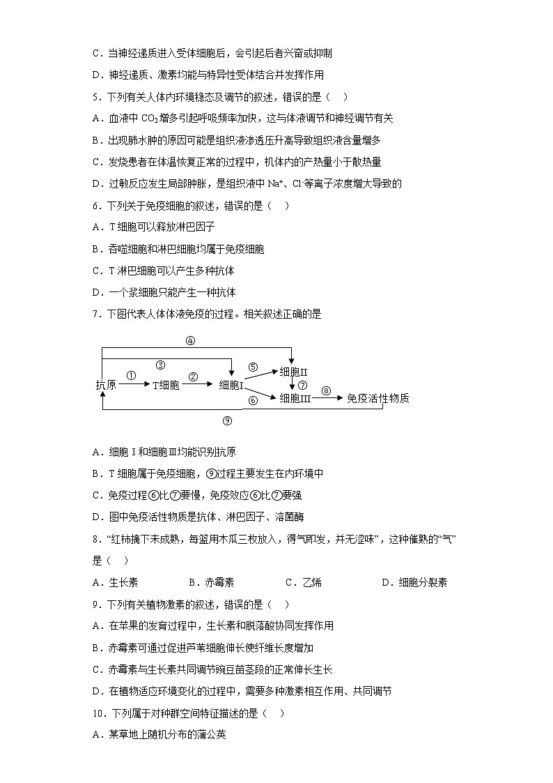 福建省福州第一中学2022-2023学年高二生物上学期12月月考试题（Word版附答案）02