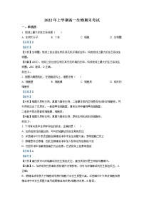 湖南省衡阳县第五中学2022-2023学年高一生物上学期期末考试试卷（Word版附解析）