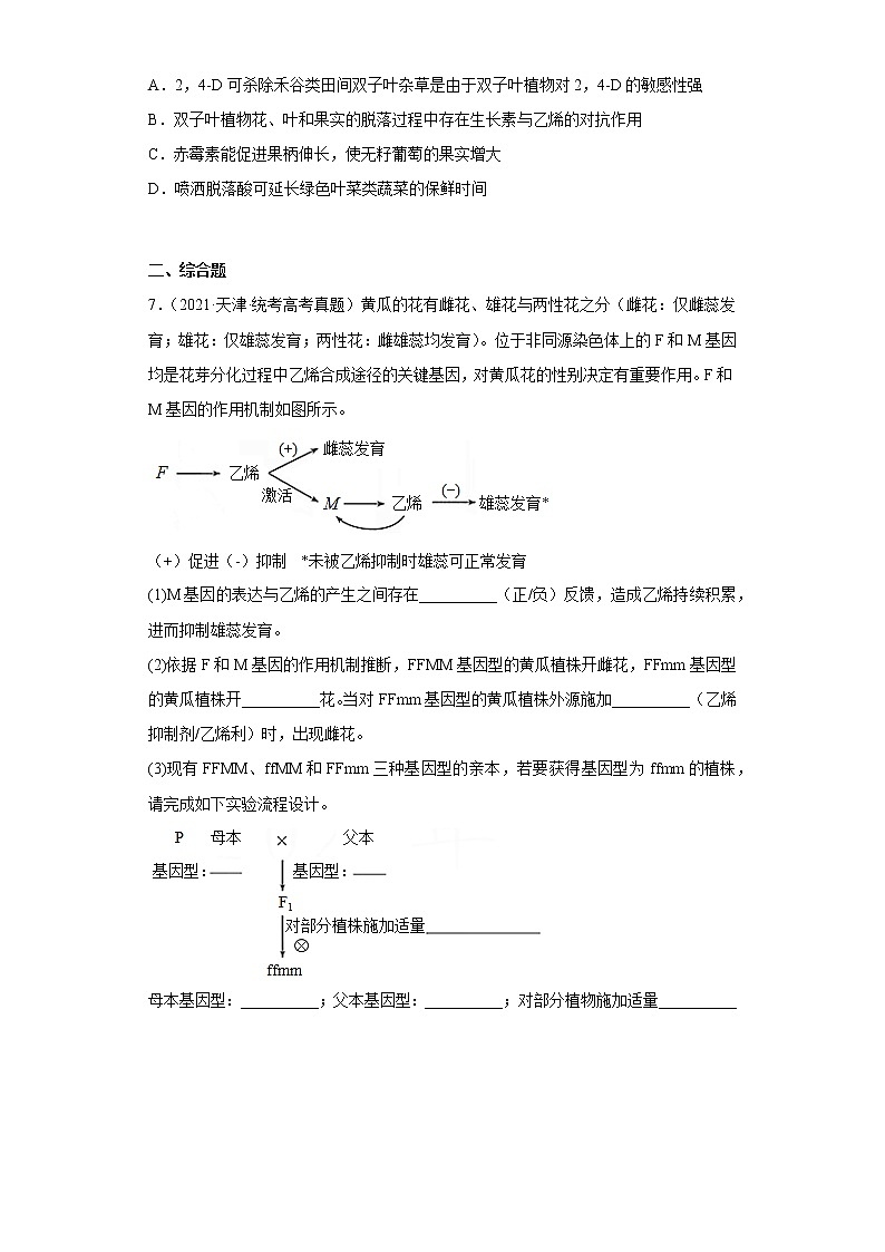 五年2018-2022高考生物真题按知识点分类汇编70-植物生命活动的调节-植物生长调节剂及其应用（含解析）第3页