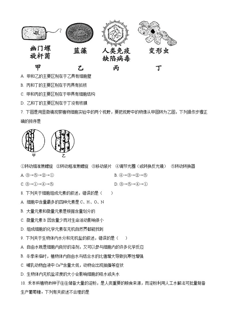 四川省凉山州冕宁中学校2022-2023学年高一12月月考生物试题无答案第2页