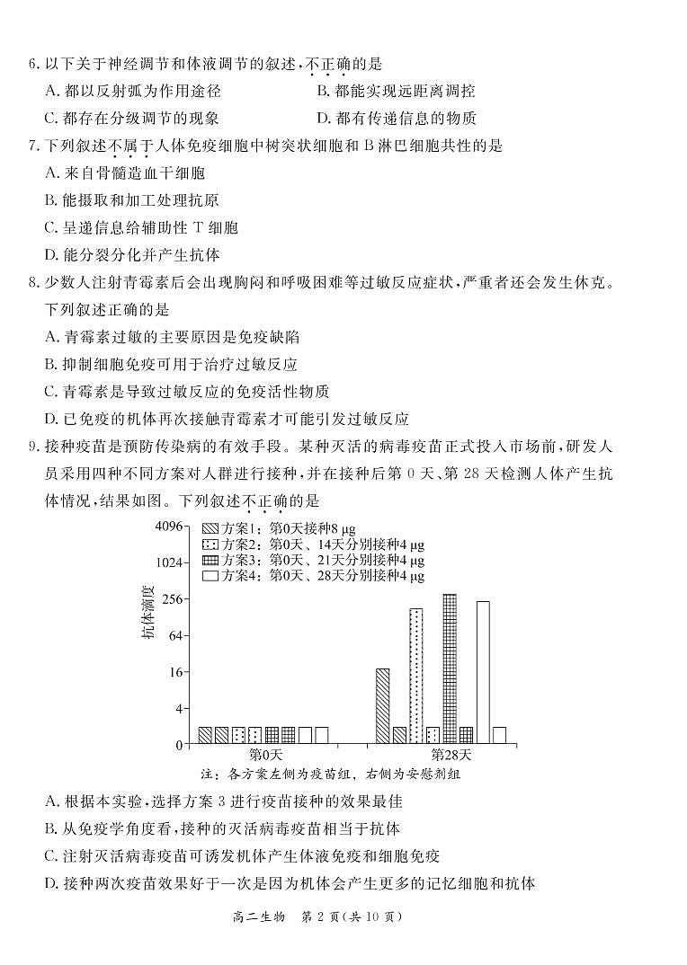 北京市东城区 2022—2023 学年度高二第一学期期末生物试题及答案02