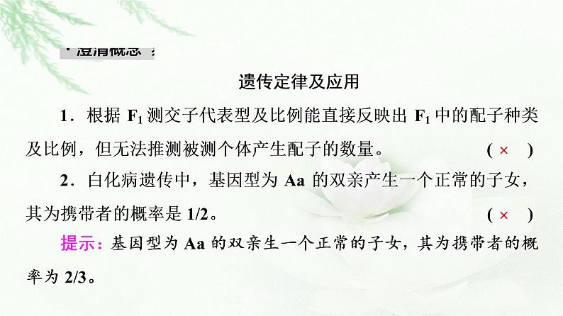 2023届高考生物二轮复习微专题3遗传定律、伴性遗传和人类遗传病课件03