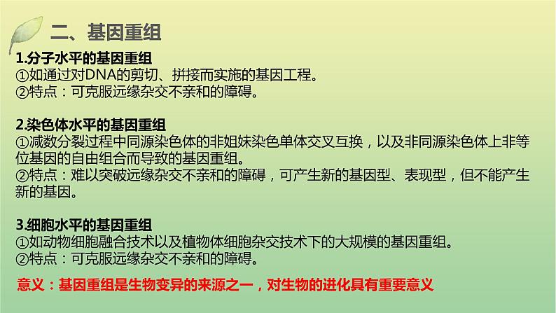 2023届高考生物二轮复习生物的变异、育种与进化课件第7页