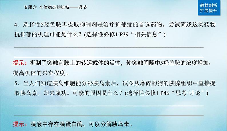 2023届高考生物二轮复习人和高等动物的神经调节和体液调节课件05