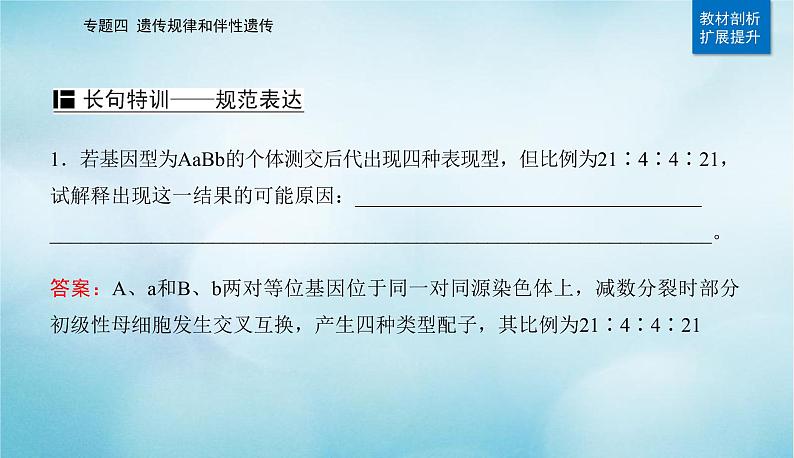 2023届高考生物二轮复习遗传的基本规律、伴性遗传与人类遗传病课件第6页