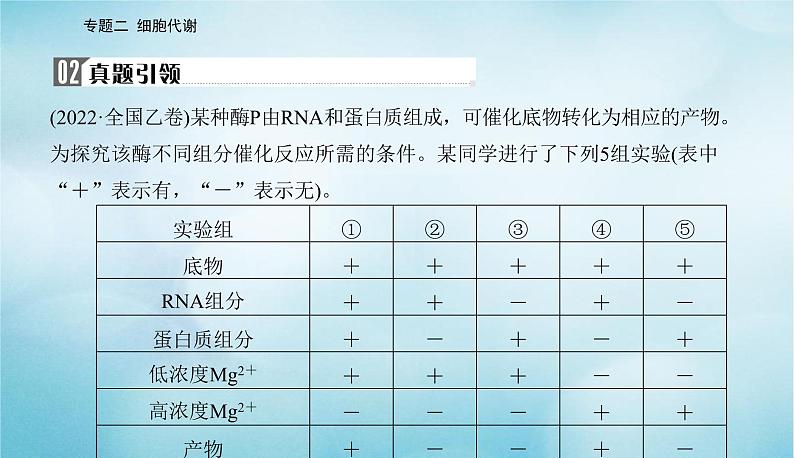 2023届高考生物二轮复习高考命题热点二酶的相关实验课件04