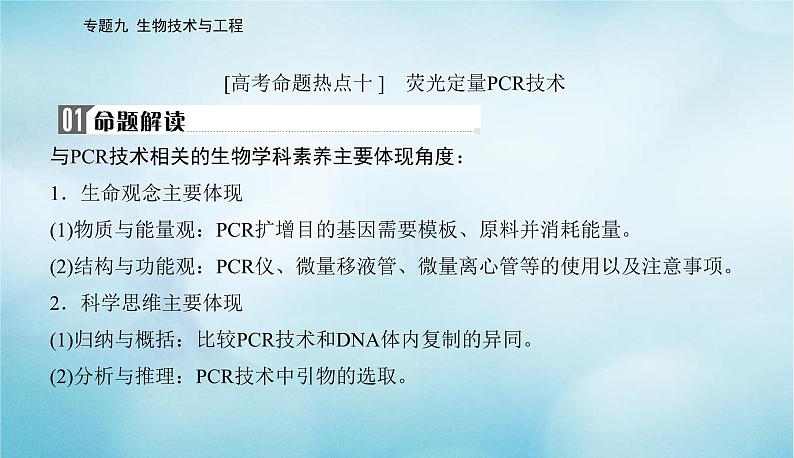 2023届高考生物二轮复习高考命题热点十荧光定量PCR技术课件02