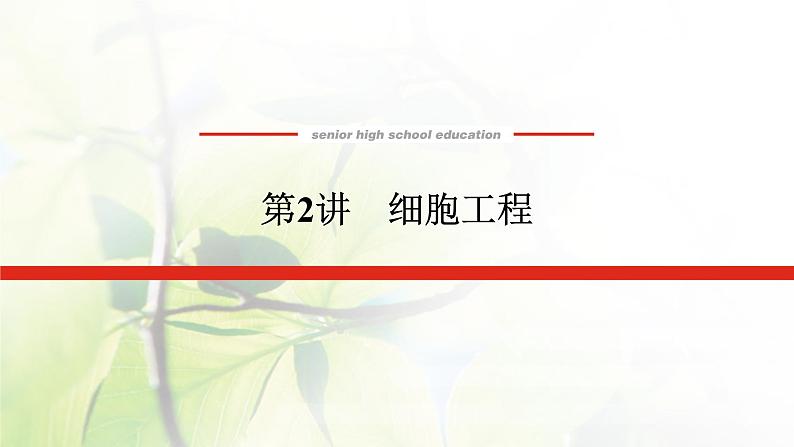 2023届高考生物二轮复习细胞工程课件第1页