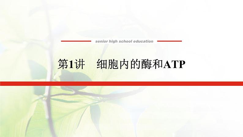 2023届高考生物二轮复习细胞内的酶和ATP课件第1页