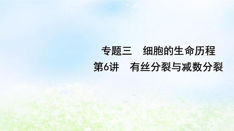 2023届高考生物二轮复习第6讲有丝分裂与减数分裂课件01