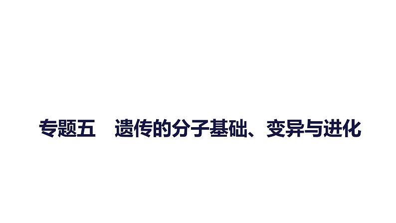 2023届高考生物二轮复习遗传的分子基础、变异与进化课件01