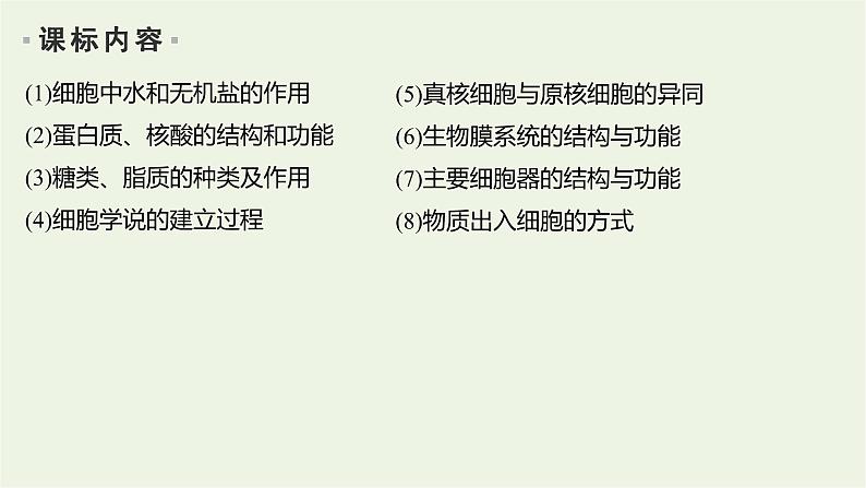 2023届高考生物二轮复习细胞的分子组成、结构和物质运输课件02