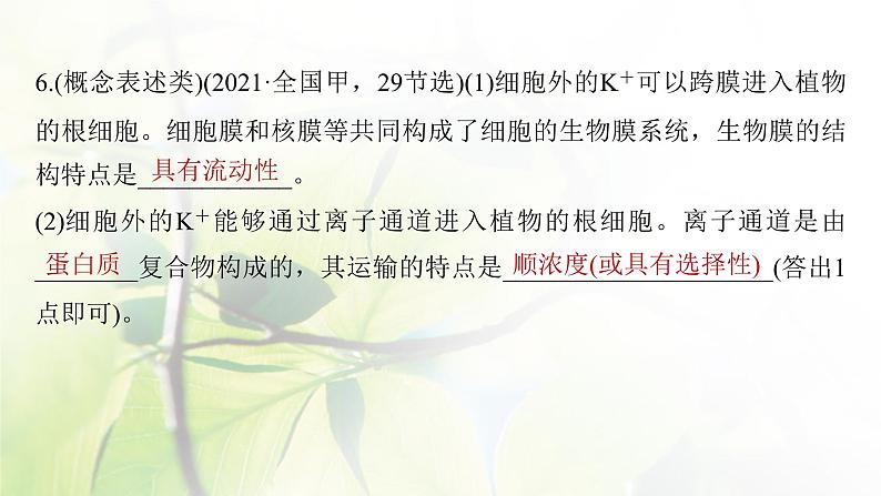 2023届高考生物二轮复习语言表达(一)与细胞有关的概念、特点、作用描述课件第8页