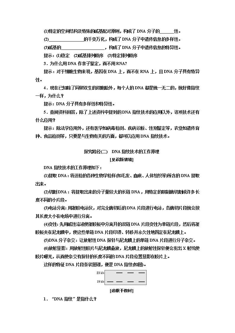 2023届高考生物二轮复习破译新情境——通过“DNA鉴定技术”，破解遗传类题目的应用问题学案第2页