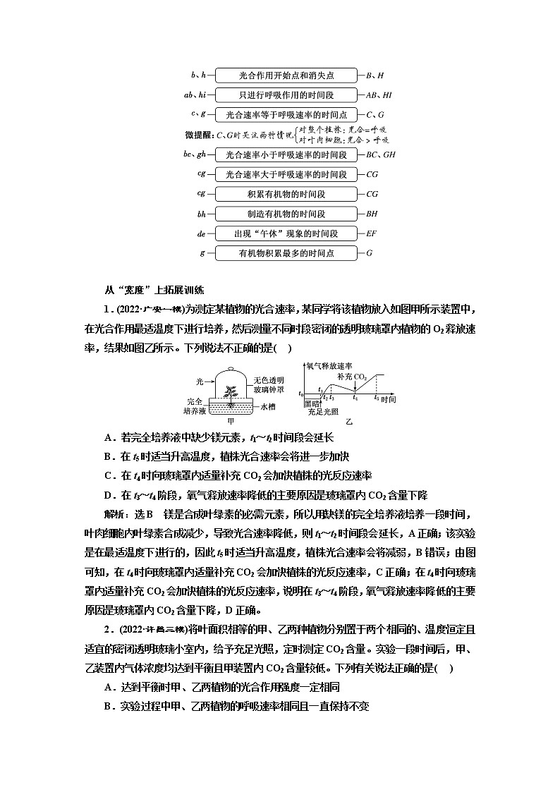 2023届高考生物二轮复习精研重难点(二)光合作用和细胞呼吸的影响因素与农作物增产措施学案02