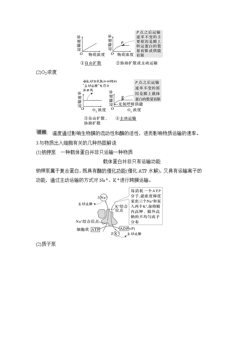2023届高考生物二轮复习微专题4物质出入细胞的方式学案第2页