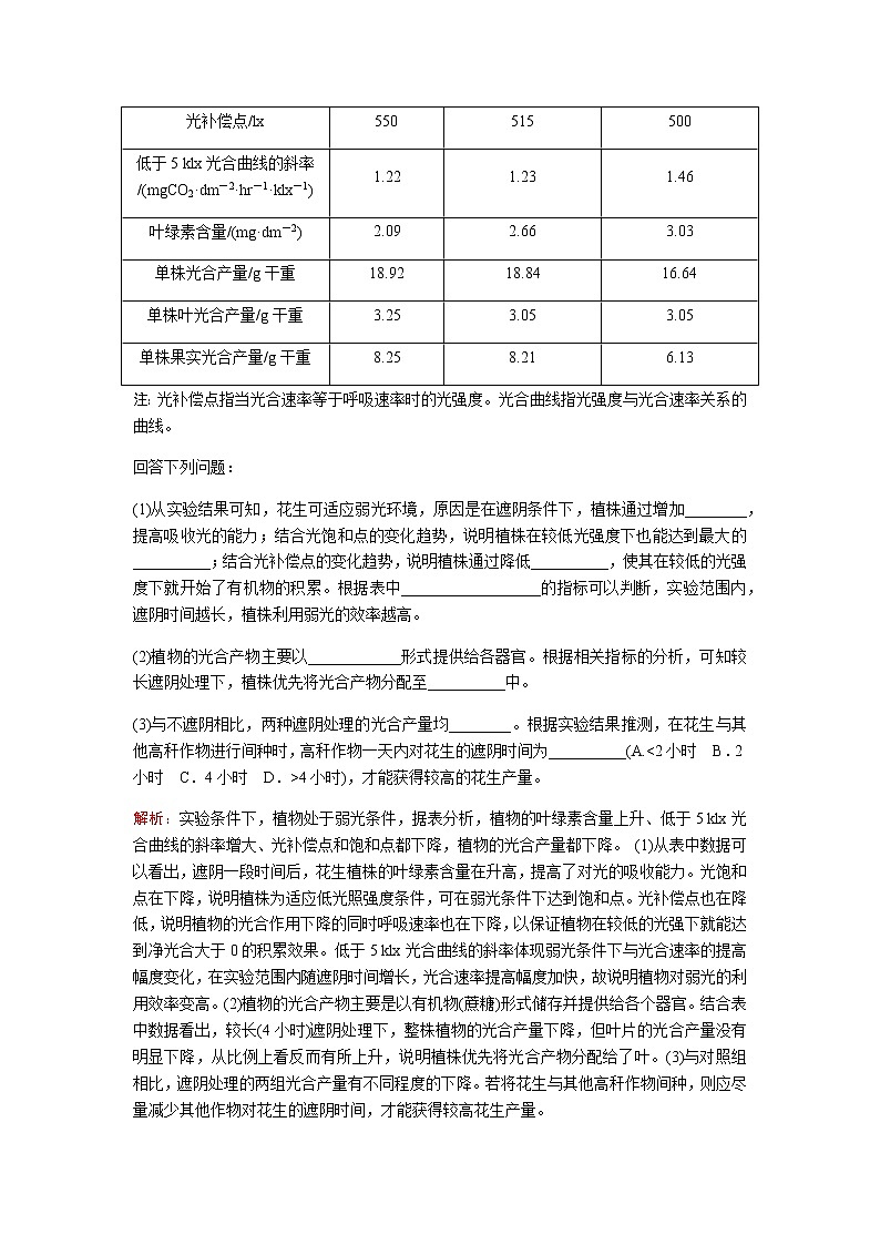 2023届高考生物二轮复习高考命题热点三环境胁迫对农作物的影响学案02