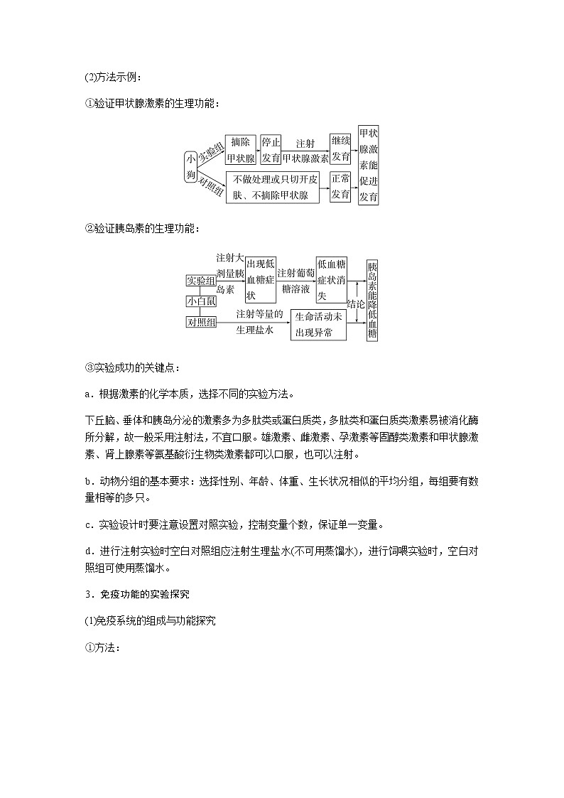 2023届高考生物二轮复习高考命题热点七生命活动调节中的相关实验学案02