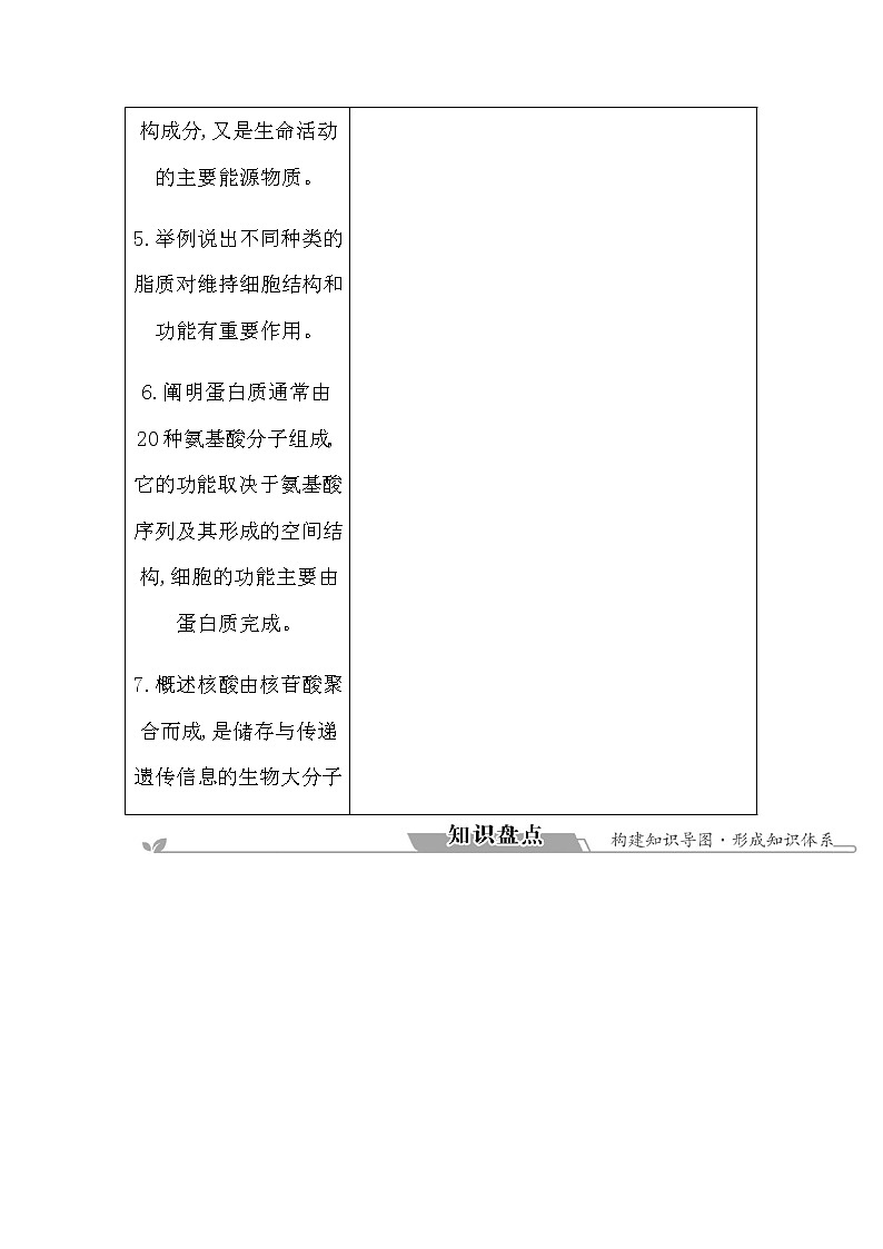 2023届高考生物二轮复习第1讲细胞的分子组成学案02