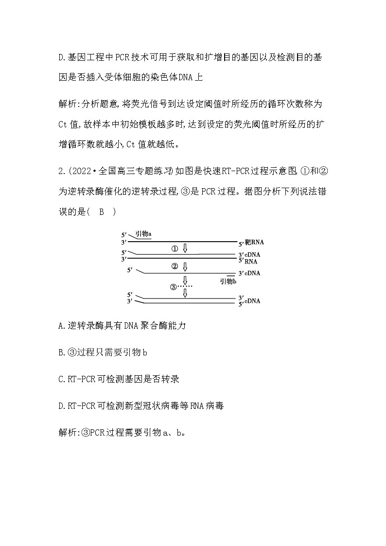 2023届高考生物二轮复习热点6基因工程中PCR的原理及应用学案02