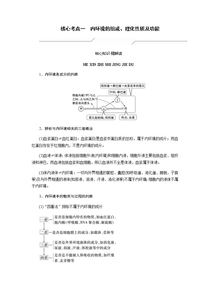 2023届高考生物二轮复习人体的内环境与稳态学案02