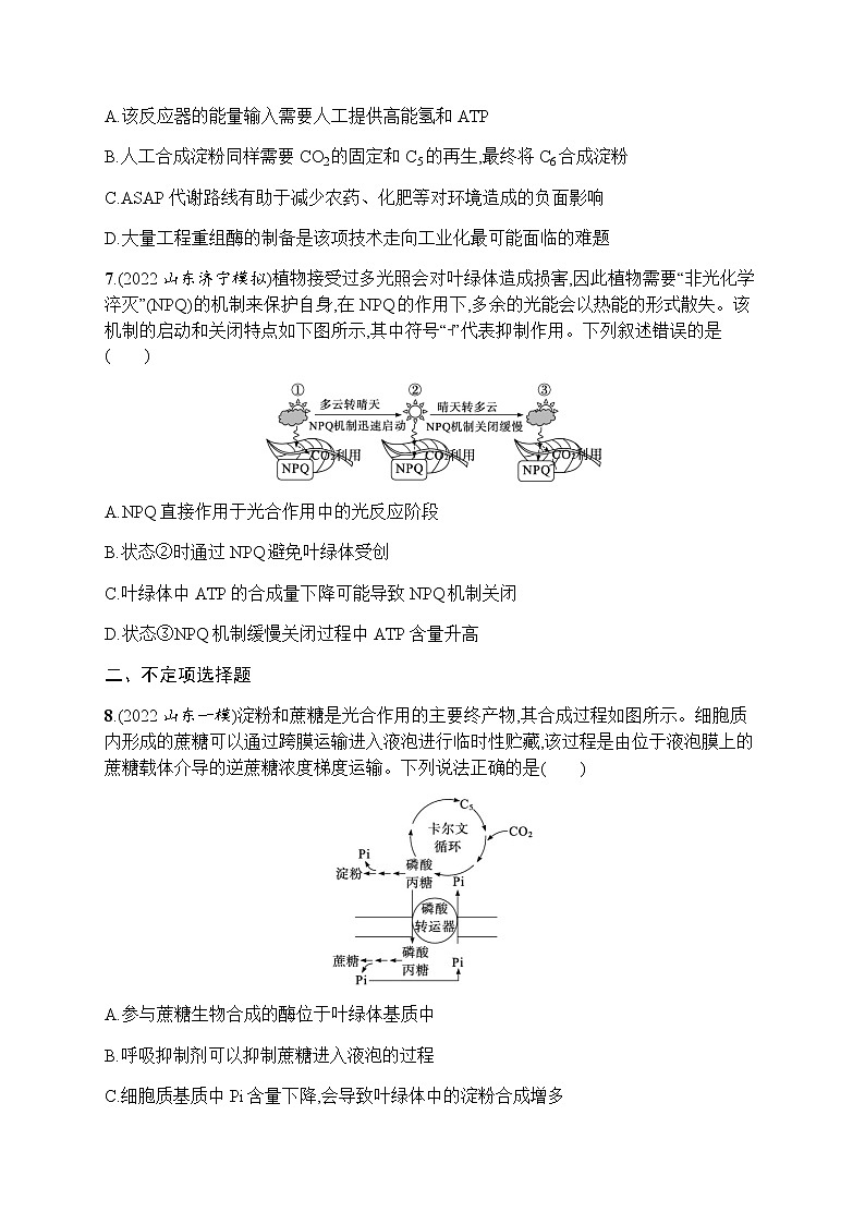 2023届高考生物二轮复习专题提升练专题2细胞代谢作业含答案第3页