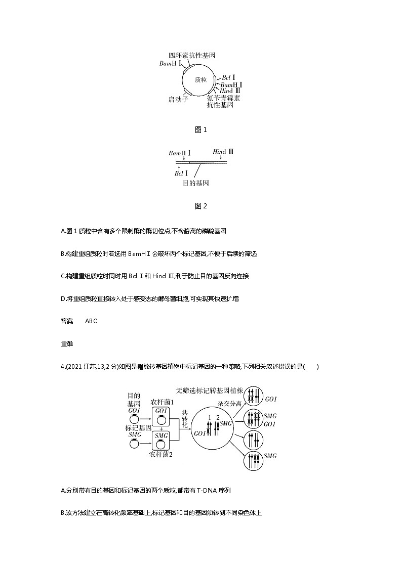 2023届高考生物二轮复习基因工程与蛋白质工程作业含答案第2页