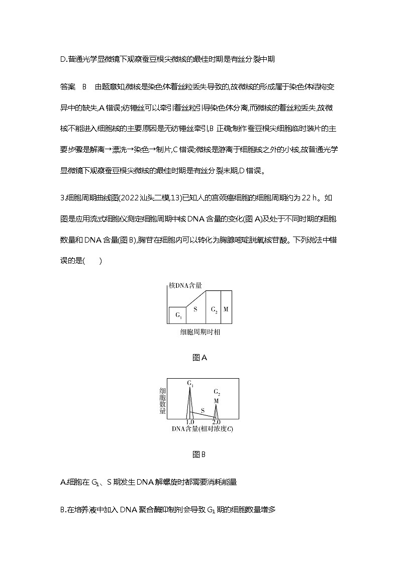 2023届高考生物二轮复习细胞增殖作业含答案第2页