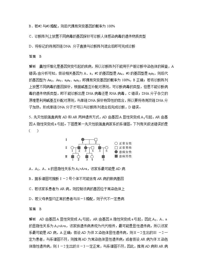 2023届高考生物二轮复习专项二选择题提速练(四)遗传的基本规律与伴性遗传作业含答案第3页