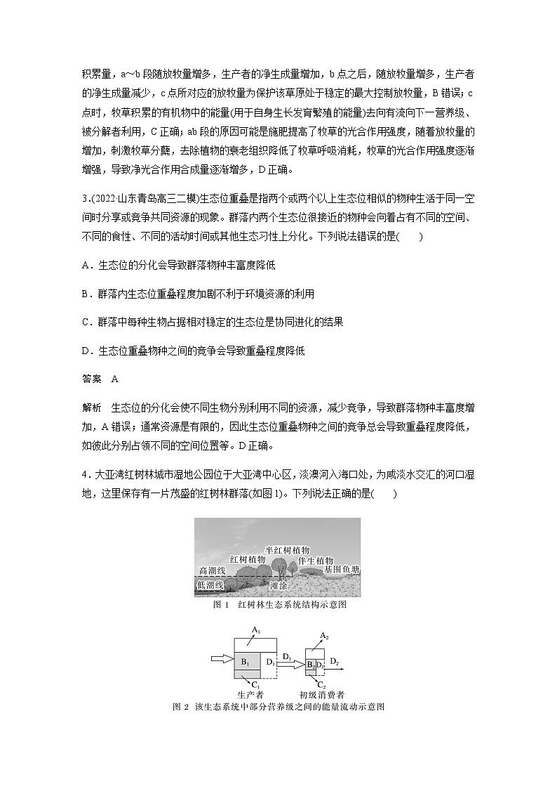 2023届高考生物二轮复习专项二选择题提速练(七)生物与环境作业含答案第2页