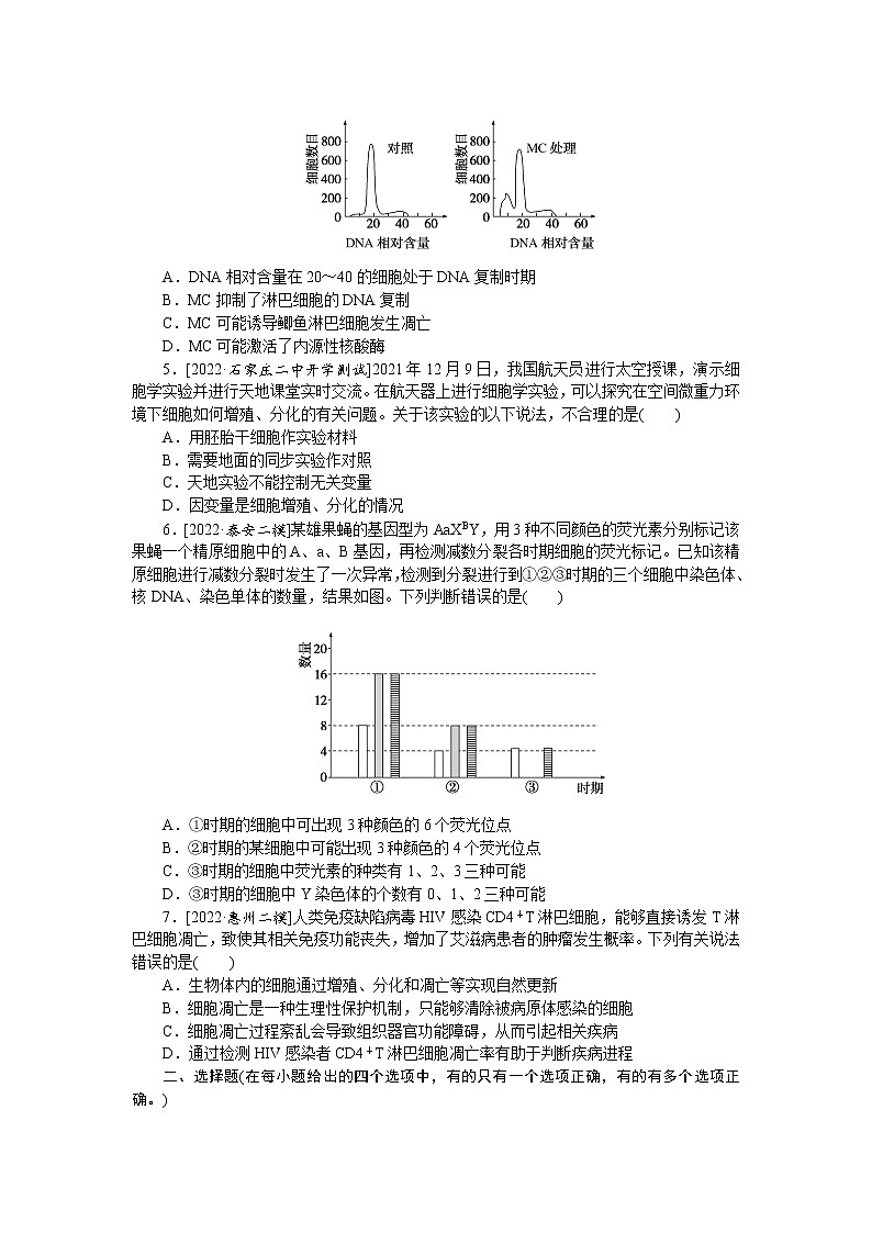 2023届高考生物二轮复习高效快速练生命系统的延续作业（不定项）含答案02