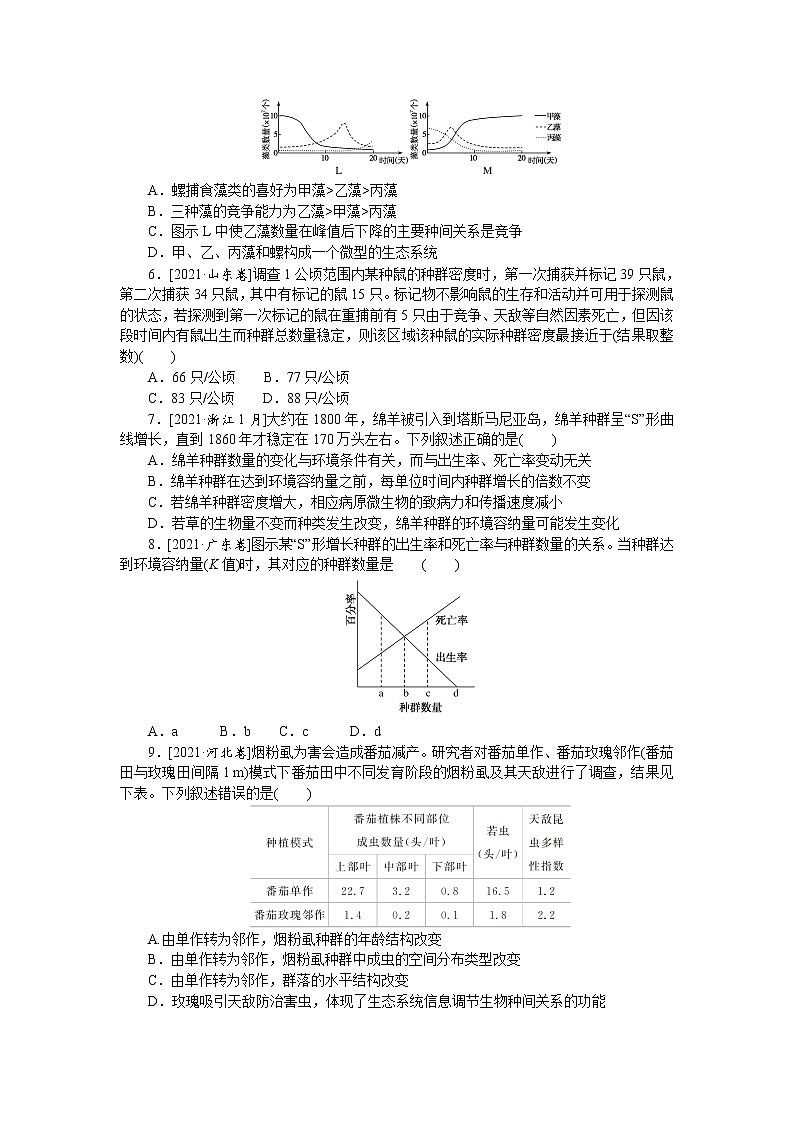 2023届高考生物二轮复习真题分类再回访生物与环境作业（不定项）含答案第2页