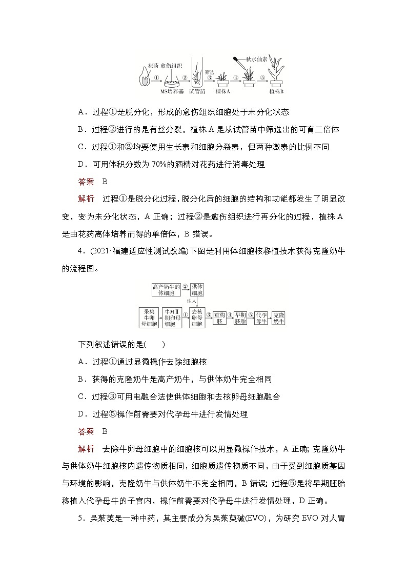 2023届高考生物二轮复习基因工程（基础测试）作业（不定项）含答案第2页
