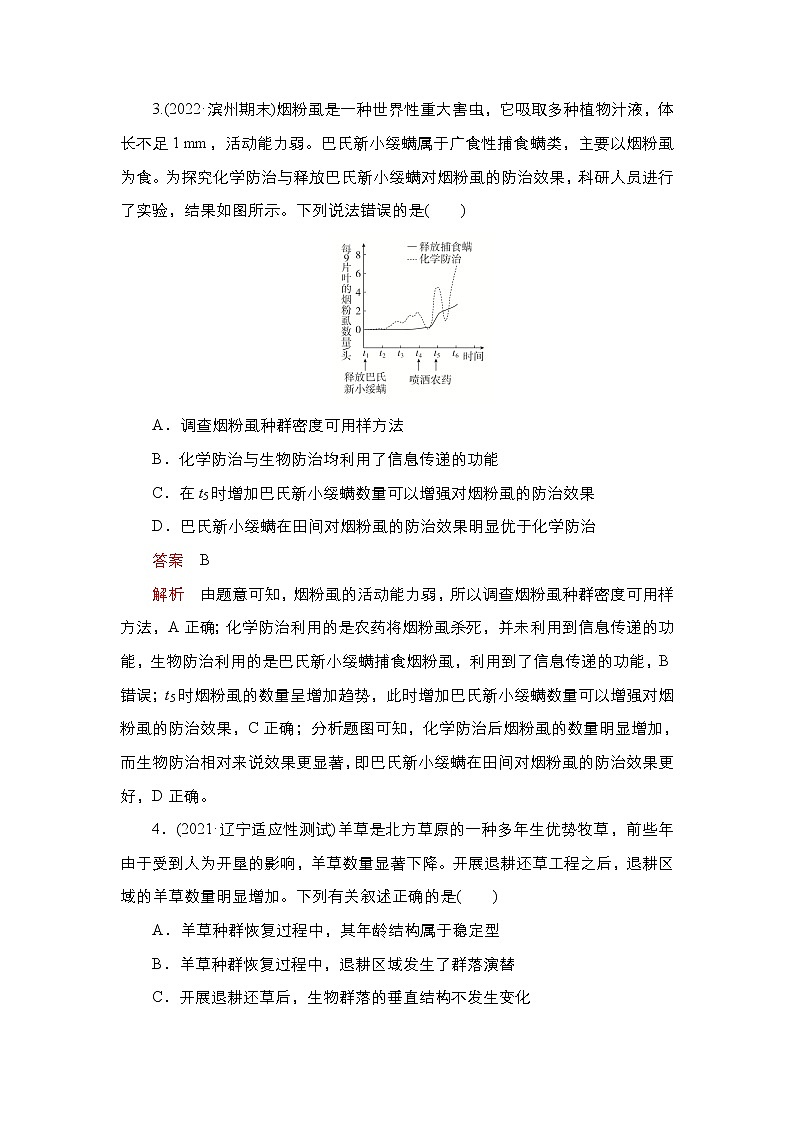 2023届高考生物二轮复习生物与环境（基础测试）作业（不定项）含答案第2页