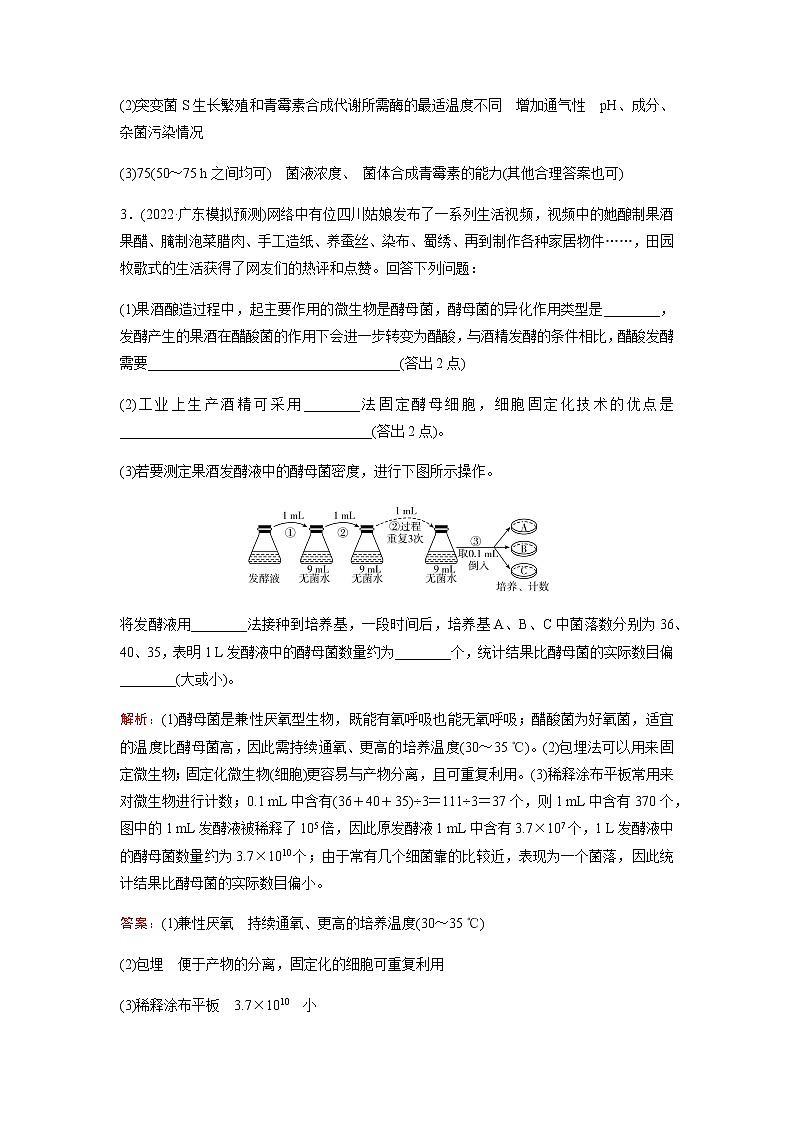 2023届高考生物二轮复习发酵工程作业含答案第3页