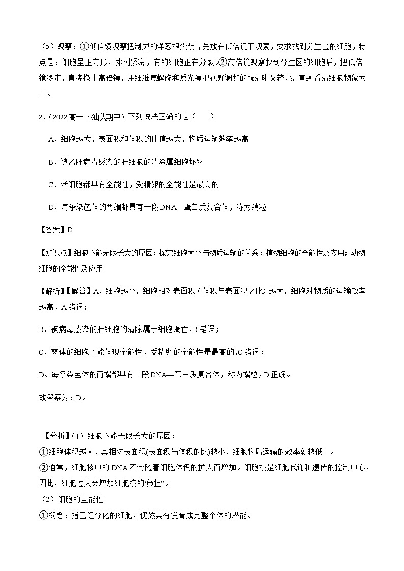 2023届高考生物二轮复习通用版17细胞的增殖作业含答案第2页