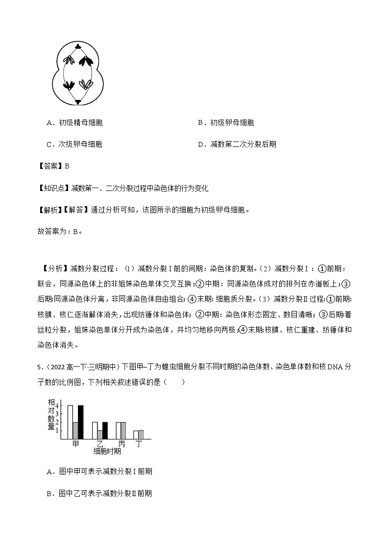 2023届高考生物二轮复习通用版18减数分裂和受精作用作业含答案第3页