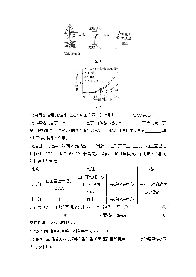 2023届高考生物二轮复习植物激素相关的实验设计作业含答案第3页