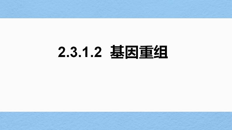 2022届高三生物一轮复习课件：基因重组第1页