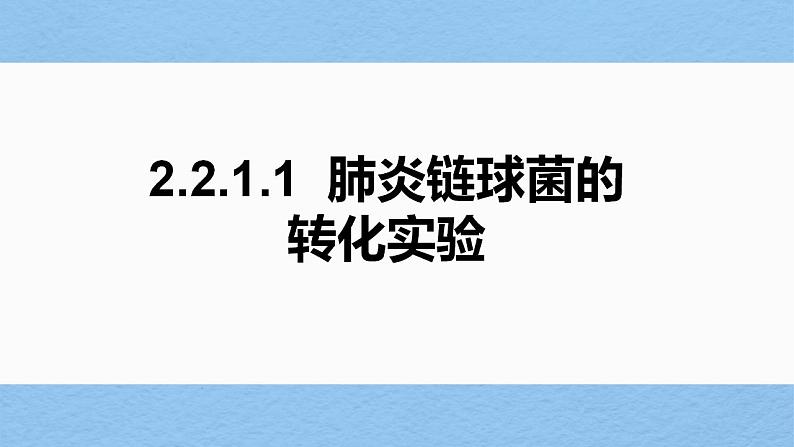 2023届高三生物一轮复习课件肺炎链球菌的转化实验第1页