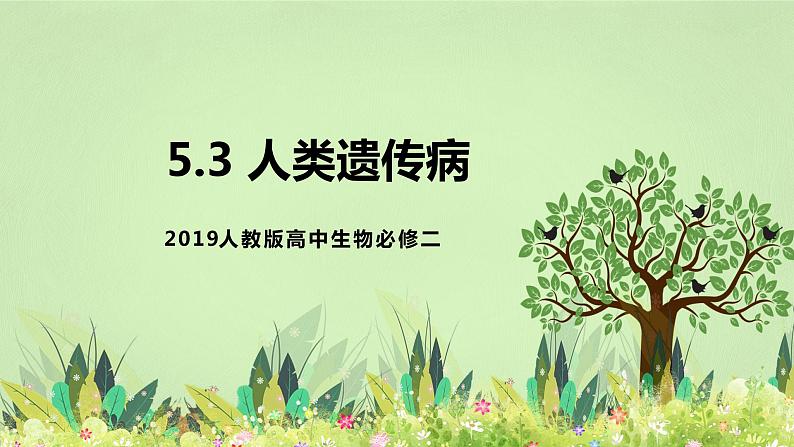 2019人教版高中生物必修二5.3《人类遗传病》课件第1页