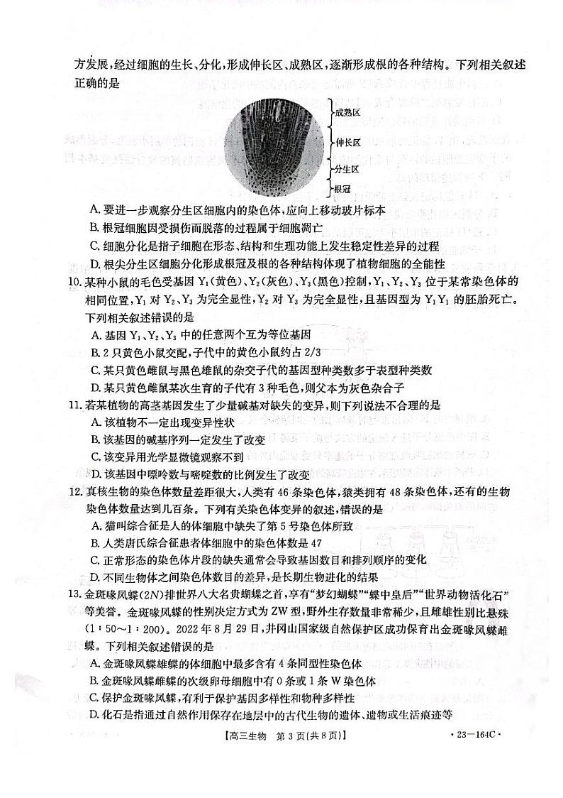 辽宁省辽阳市2023届高三生物上学期12月月考试卷（PDF版附答案）03